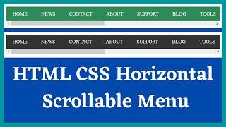 HTML CSS Horizontal Scrollable Menu Bar ? How To Make Scrollable Menu Bar.