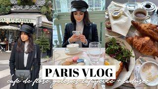 VLOG  Cafe De Flore Shopping at Galeries Lafayette + Ladureé