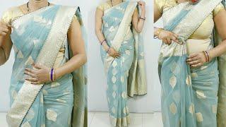 कठिन साड़ी को आसानी से कैसे पहने Saree Draping Tutorial Very Easy Steps  Saree Draping New Look