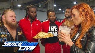 Becky Lynch downs Heavy Machinerys epic protein shake SmackDown LIVE Jan. 15 2019