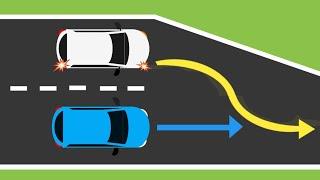 Road merging rule Which car must give way