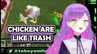 Tokoyami Towa When Towa Playing With Chicken In Minecraft Minecraft