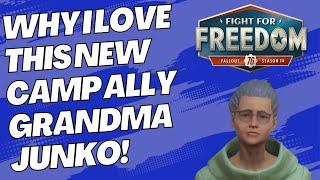 Fallout 76 NEW Camp Ally Grandma Junko that has an awesome daily boost