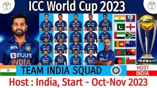 ICC World Cup 2023 - Team India 20 Members Squad  World Cup 2023 India Team Squad  WC 2023 India 