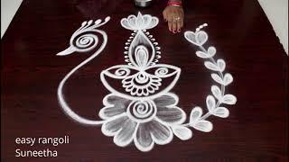 Karthika Masam special rangoli kolam  Beautiful designs with diyas  Latest festival muggulu