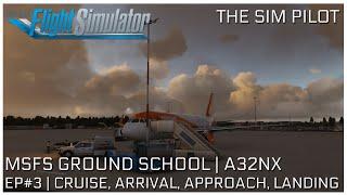 Microsoft Flight Simulator 2020  GROUND SCHOOL  A320  CRUISE DESCENT ARRIVAL APPROACH & LANDING