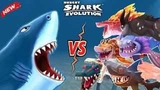 Hungry Shark Evolution All evolved sharks VS regular sharks All Unlocked  Comparison 2024