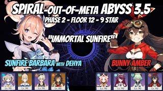 Spiral Abyss 3.5 - Sunfire Barbara with Dehya  Bunny Amber - Floor 12 - 9 stars - Genshin Impact