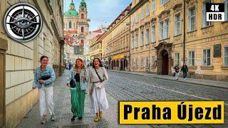 Exploring Prague - Walking Tour of Ujezd street  Czech Republic 4K HDR ASMR