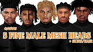 IMVU 5 Fine Male Mesh Heads + SKINS#imvu