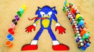 How to make Rainbow Sonic with Orbeez Water Beads from Fanta Coca Cola vs Mentos and Popular Sodas