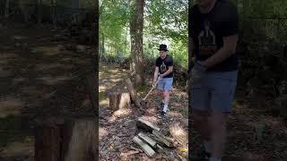 ASMR Splitting Wood