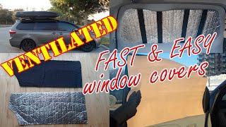 Stealth insulated window covers DIY van conversion