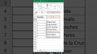  Crea un SORTEO ALEATORIO en Excel  #Shorts #Excel  #Tutorial