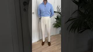 Old money outfit - cream and light blue combo  #menswear #oldmoney #oldmoneystyle #oldmoneyoutfits