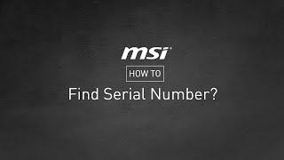 MSI® HOW-TO find serial number SN and check code CHK