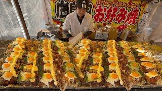 2000 Okonomiyaku a day in Osaka Japan  Japanese Street Food