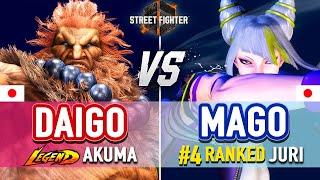 SF6  Daigo Akuma vs Mago #4 Ranked Juri  SF6 High Level Gameplay