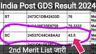 GDS Merit List 2024 l GDS New Result 2024 l India Post GDS 2nd Merit List l GDS 2nd