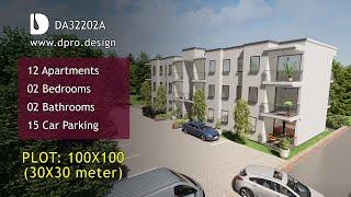 12 Apartments 2 Bedroom House Senegal on 100X100 Plot - DPRO.design