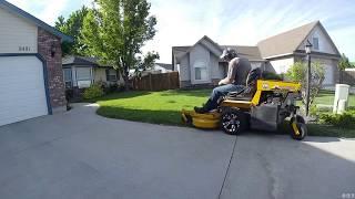 Walker B23i real time mowing with a 42 mulching deck .