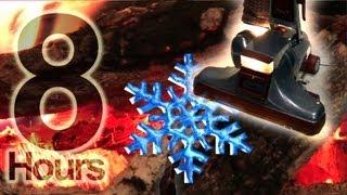 8hrs. Vacuum ASMR Snowstorm Fireplace  - Vacuum sound Snowstorm log cabin fireplace