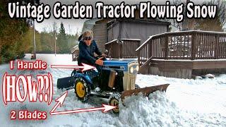 Dual-Blade Snow Plow Action - Vintage MTD Garden Tractor