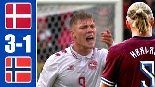 Denmark vs Norway HIGHLIGHTS 3-1 Hojlund vs Haaland