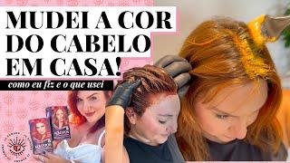 PINTANDO O CABELO DE RUIVO EM CASA MUDEI A COR