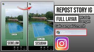 Cara repost story instagram terbaru full layar  Cara repost story IG full screen