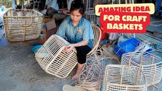 Amazing idea for craft baskets #diy #bamboo #handmade #creative #woodworking #rattan