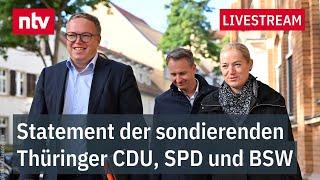 LIVE Statement der sondierenden Thüringer CDU SPD und BSW