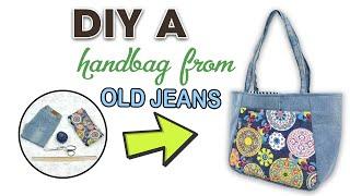 DIY Turn Old Jeans into A Handbag in 30 Minutes  A Guide to Recycle Old Jeans