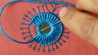 Hand Embroidery  Mirror Work with French Knot Stitch