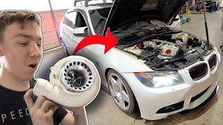 BIG Single Turbo 335I FIRST START  800hp N55 BMW Build Speedtech Kit Install