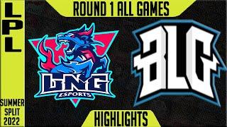 LNG vs BLG Highlights ALL GAMES  LPL Summer 2022 Playoffs Round 1  LNG Esports vs Bilibili Gaming