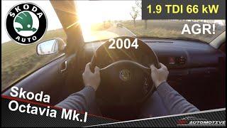 Skoda Octavia 1.9 TDI 66 kW 2004 - Sunset POV Drive + Top Speed + Acceleration 0 - 130 kmh