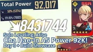 CHA HAE-IN A5 92K POWER BUILD SHOWCASE - SOLO LEVELING ARISE