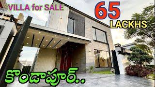 Villa for sale at KONDAPUR  low cost  ll 65 LACKHS only ll 100% vastu..