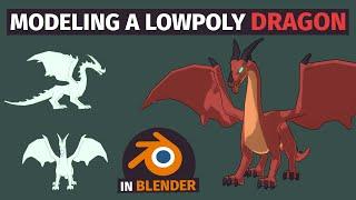 Modeling a Low Poly Dragon in Blender TIMELAPSE