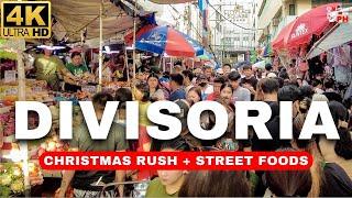 4K Divisoria MEGA Christmas SALE + Street Foods  Manila Walk Tour 2023