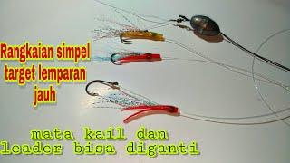 Cara membuat rangkaian carolina rig dengan umpan bulu mancing casting anti boncos