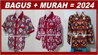 baju batik sd terbaru 2024 seragam batik sekolah anak sd model lengan pendek dan panjang warna merah