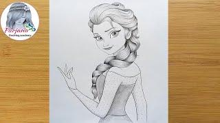 How to Draw Disney Princess Elsa - step by step  Disney Frozen  Pencil Sketch