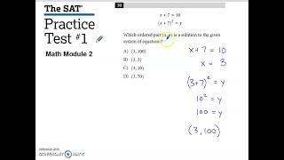 SAT Practice Test #1 Math Module 2 Problem #10