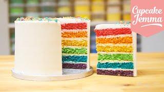 How to make the Best Ever Rainbow Cake  Cupcake Jemma