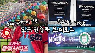 일상 Vlog️최강야구 직관 티켓팅 멸망ver 롯데 동백데이 직관  롯데 자이언츠vsLG트윈스 2차전  패배요정 등장