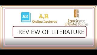 Research Methodology Literature Review Literature Review Introduction & Presentation in Research