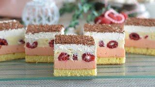 A light cake for warm days Raspberry and cheese cake