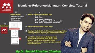 Mendeley Reference Manager Complete Tutorial #how to use #mendeley  #reference #manager